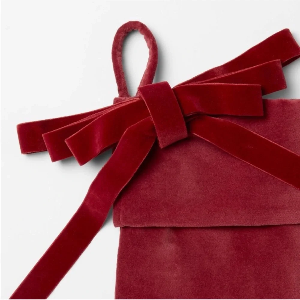 Red Velvet Bow Christmas Stocking -  Threshold™ designed with Studio McGee
